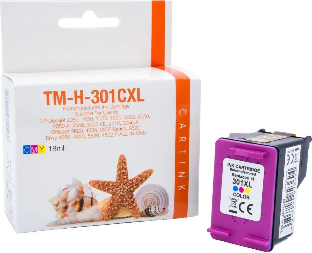 Recharge d'encre couleur HP 301 XL de 18 ml pour vos documents jet d'encre