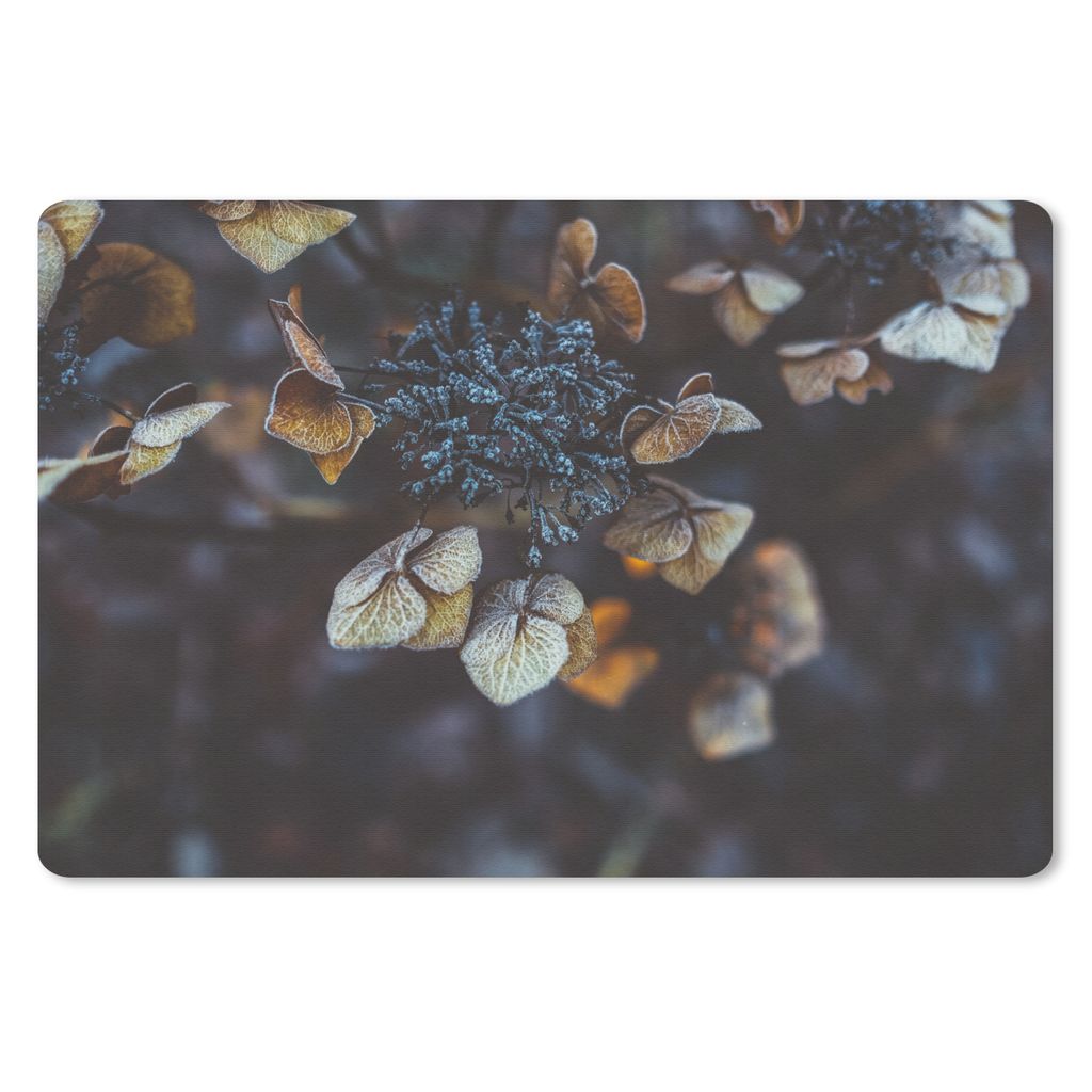 MuchoWow Schreibtischunterlage Blumen - Strauch - Nacht 60x40 cm - XXL Mauspad - Großes Mauspad