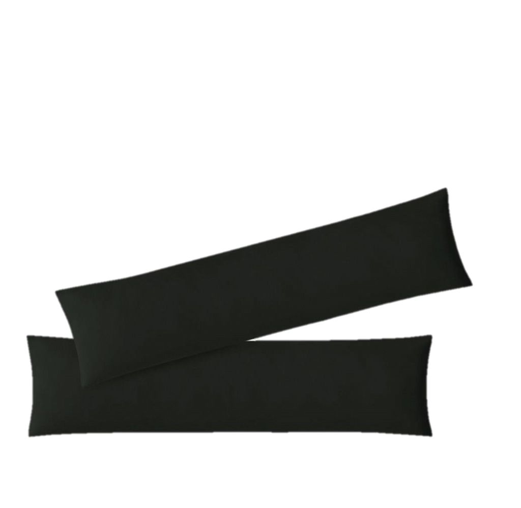 Famanu Jersey-Kissenbezug Set von 2 - Schwarz, 40 x 145 cm Produktbild 