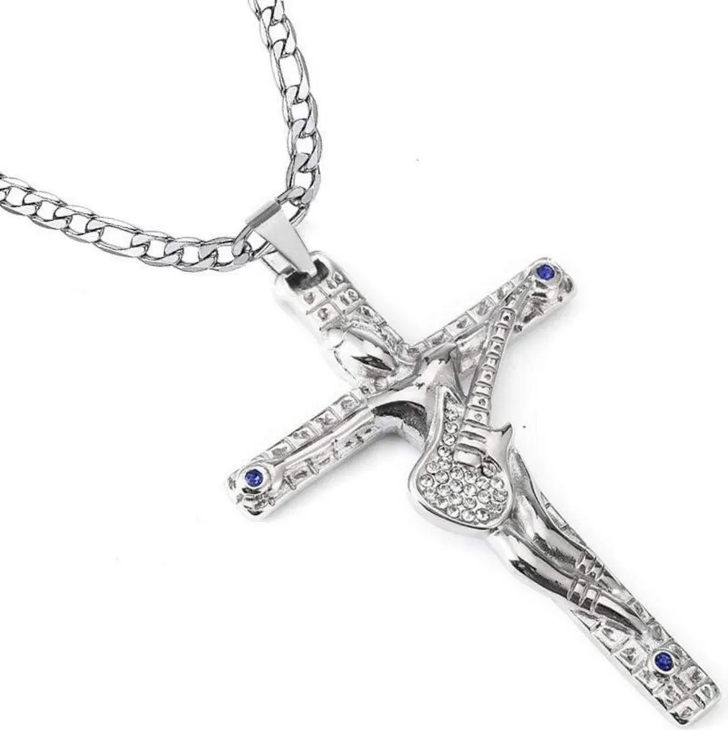 Johnny Hallyday Collana Croce Argento - Gioielli Rocker per Veri Fan
