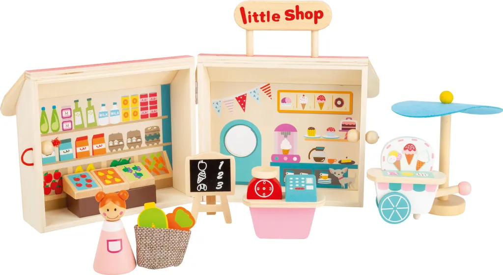 Mallette magasin d'alimentation pour enfant avec 22 accessoires inclus