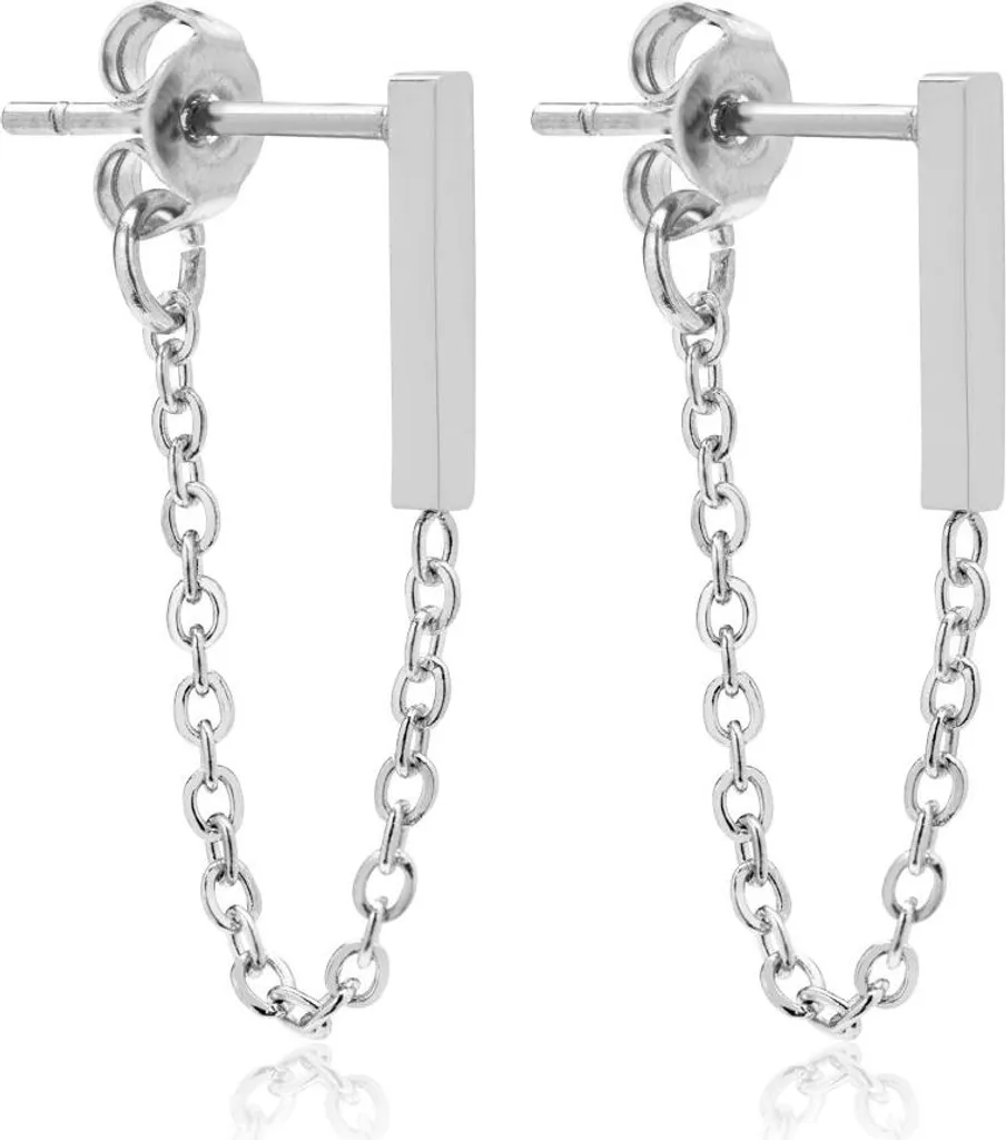 Pendants d'oreilles en acier inoxydable style chaîne maille pour femme