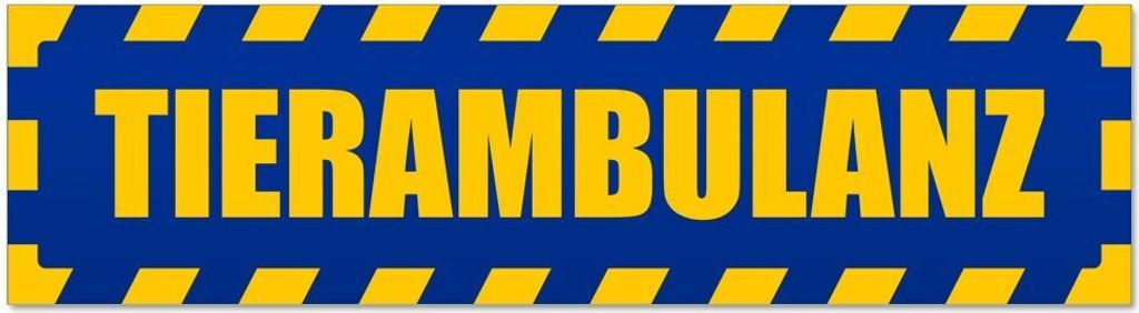 Kiwistar - Autoaufkleber - Blau - 30 x 8 cm - Tierambulanz gestreift - Hinweis Aufkleber Sticker für Auto, Kfz, Fahrrad, PKW, LKW