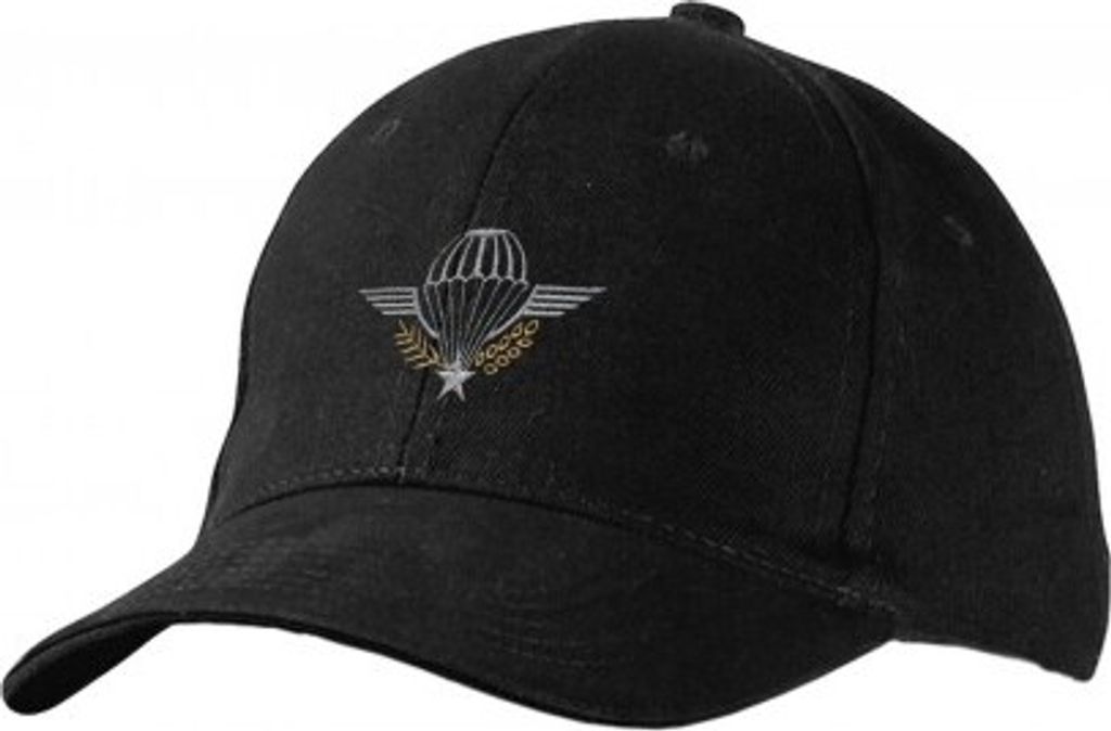 Baseballcap mit Stick - Abzeichen Military Fallschirm - 68451 schwarz