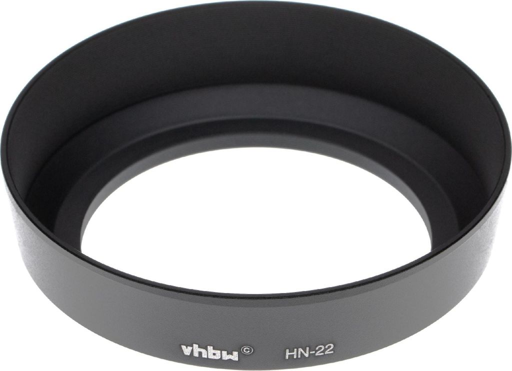 vhbw Gegenlichtblende Ersatz für Nikon HN-22 für 62mm Objektiv, Schwarz, Metall, Rund, 8,5 cm