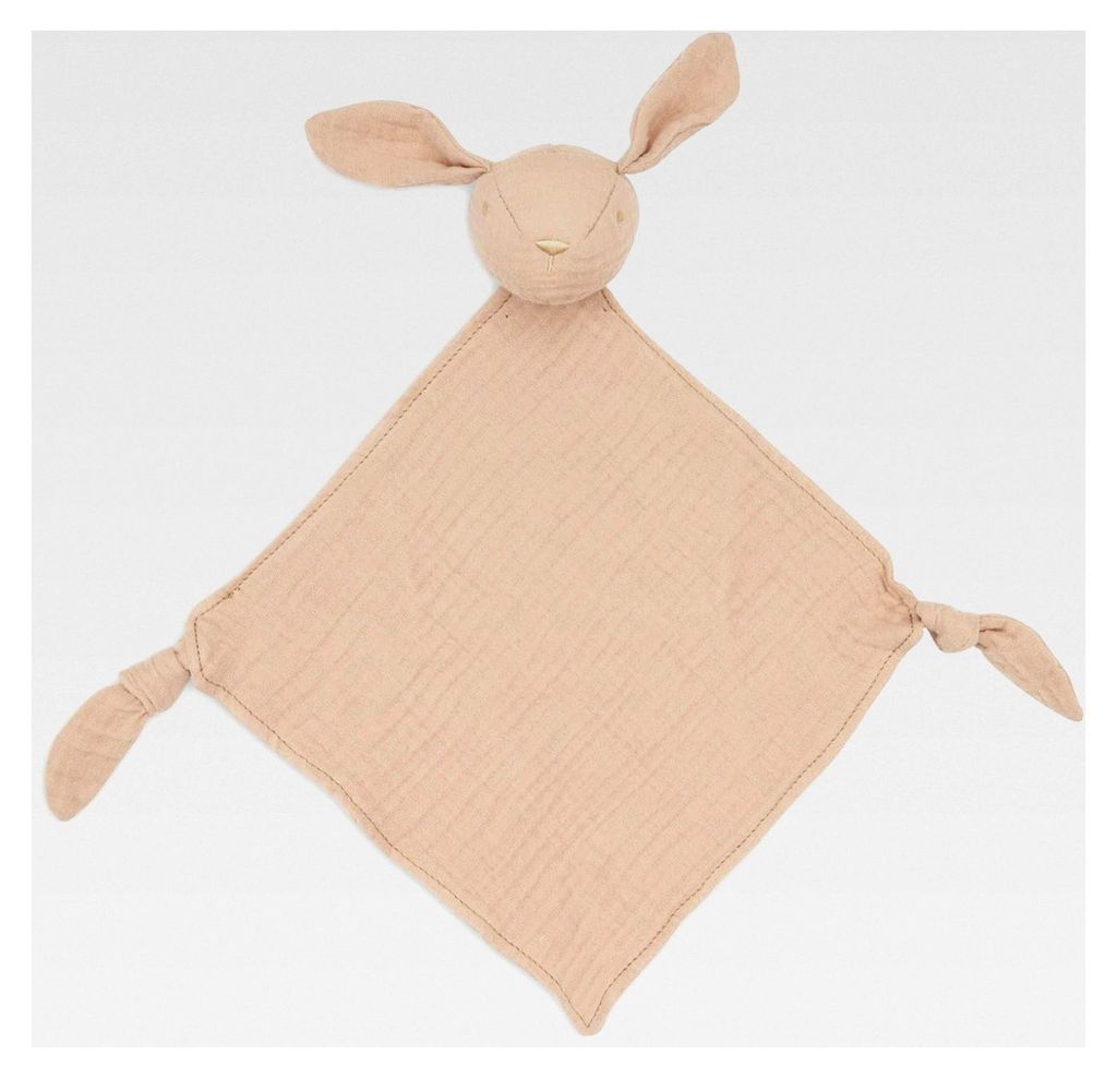Schmusetuch Baby - Hasenohren, Mondstein - Schnullertuch - 100% Baumwolle - Schnuffeltuch