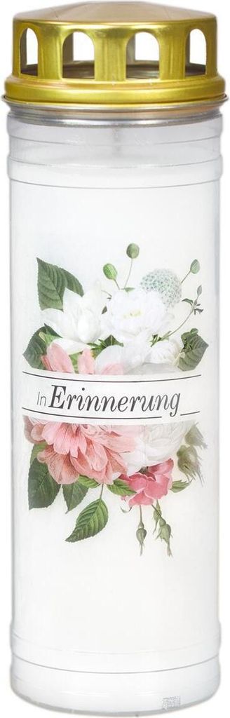 Ewiglicht mit Deckel Rose, Motiv "In Erinnerung" Produktbild 