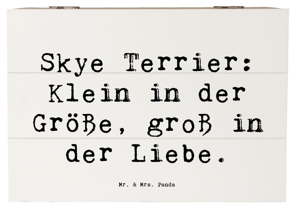 Mr. & Mrs. Panda kiste holz Spruch Skye Terrier Liebe 22 x 15 cm - Weiß - Geschenk, Hunderassen Beschreibung, Schatzkiste, Box, Hunderasse, Abente...