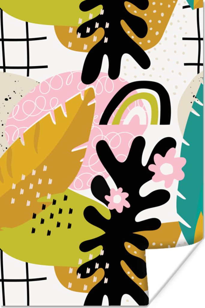 MuchoWow Poster Blatt - Muster - Dschungel 80x120 cm - Papierdruck