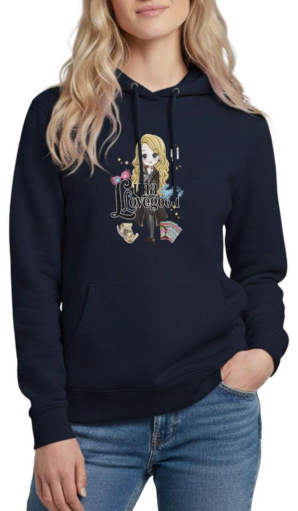 Spreadshirt Harry Potter Luna Lovegood Damen Hoodie, M, Navy
