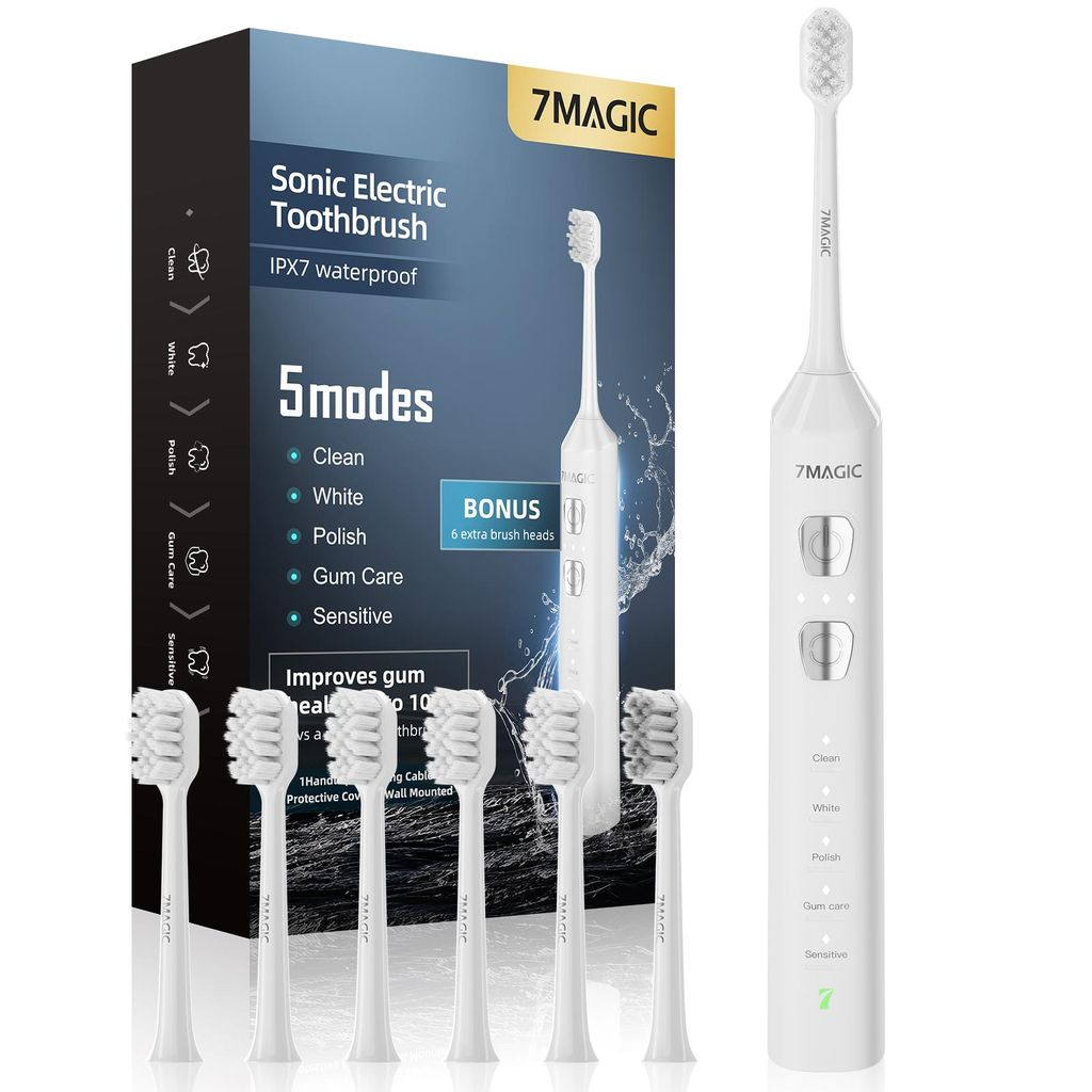 7MAGIC Elektrische Zahnbürste, Schallzahnbürste, 180 Tage Produktbild 