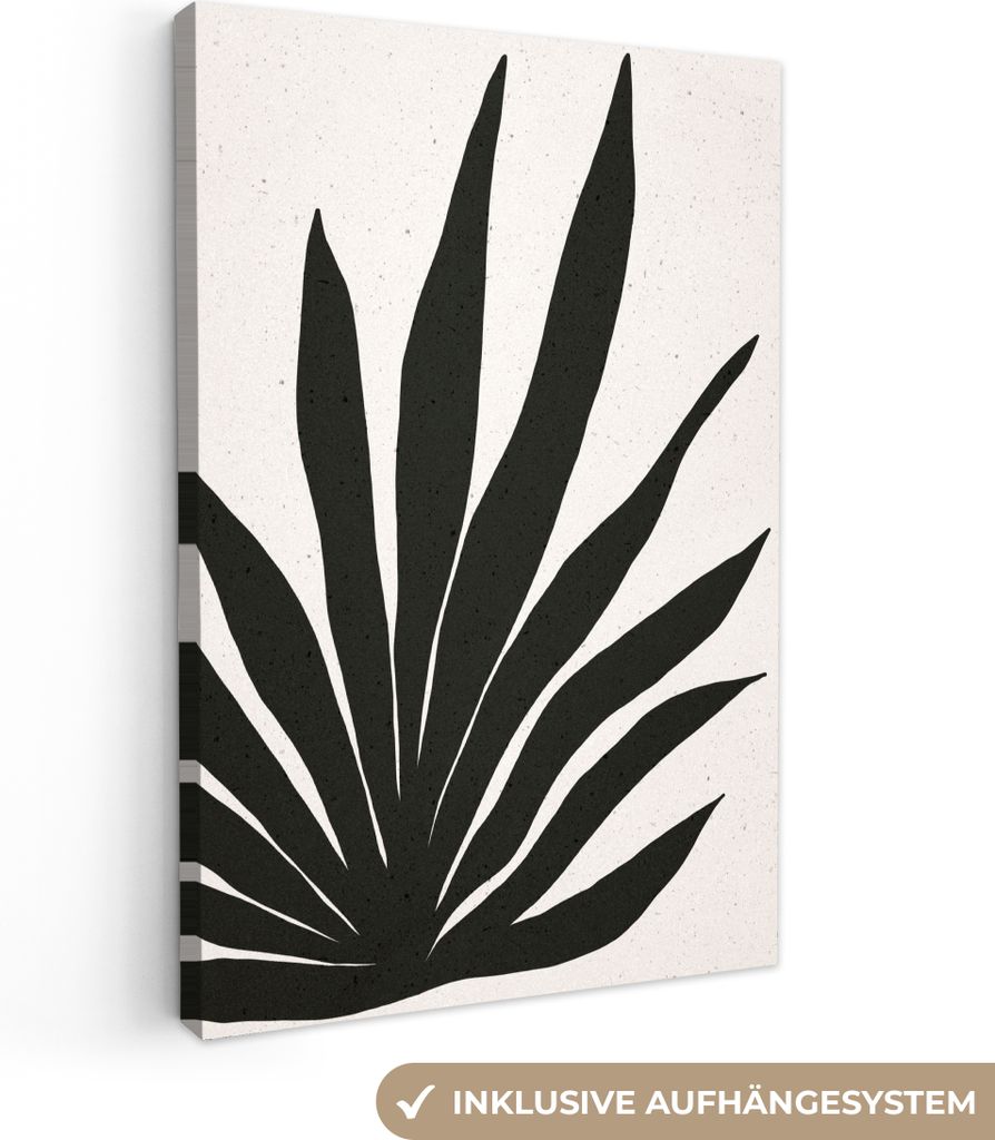 MuchoWow - Leinwandbilder - Blatt - Pflanze - Minimalismus, Wandbild, Wanddeko Bilder Wohnzimmer, 20x30 cm