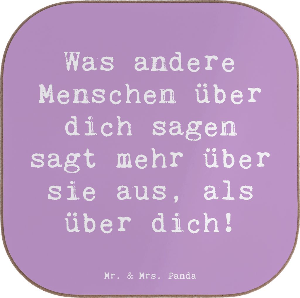 Mr. & Mrs. Panda Tischuntersetzer Spruch Mobbing bewältigen Selbstwert - Lavendeltraum - Geschenk, gläseruntersetzer, Untersetzer Gläser, Coaste...
