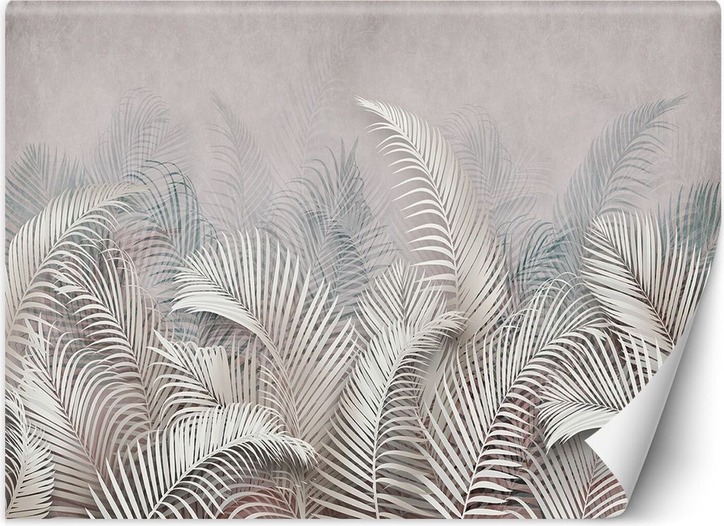 Vlies fototapete Palmenblätter 3D beige 400x280 cm Feeby Grau inkl. Kleber einfache Montage