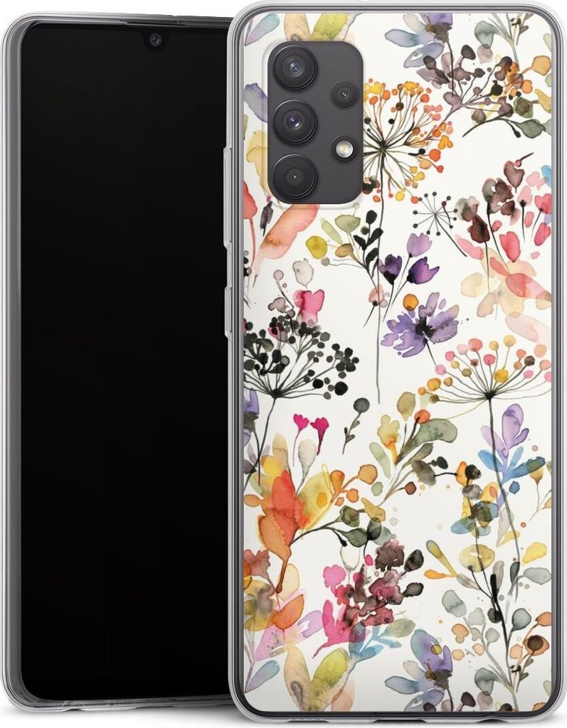 DeinDesign Handyhülle für Samsung Galaxy A32 4G Silikon Hülle Case Smartphone Schutzhülle Blume Muster Pastell