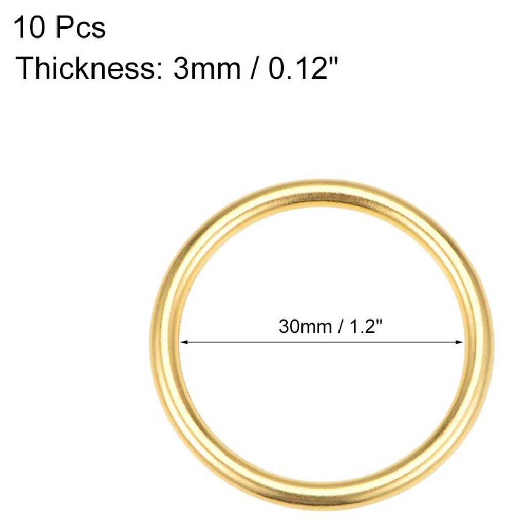 10tk. O Ring Schnalle O-Ringe fš¹r Hardware Tasche Kunst DIY Gš¹rtel 1,2"(30mm) gold