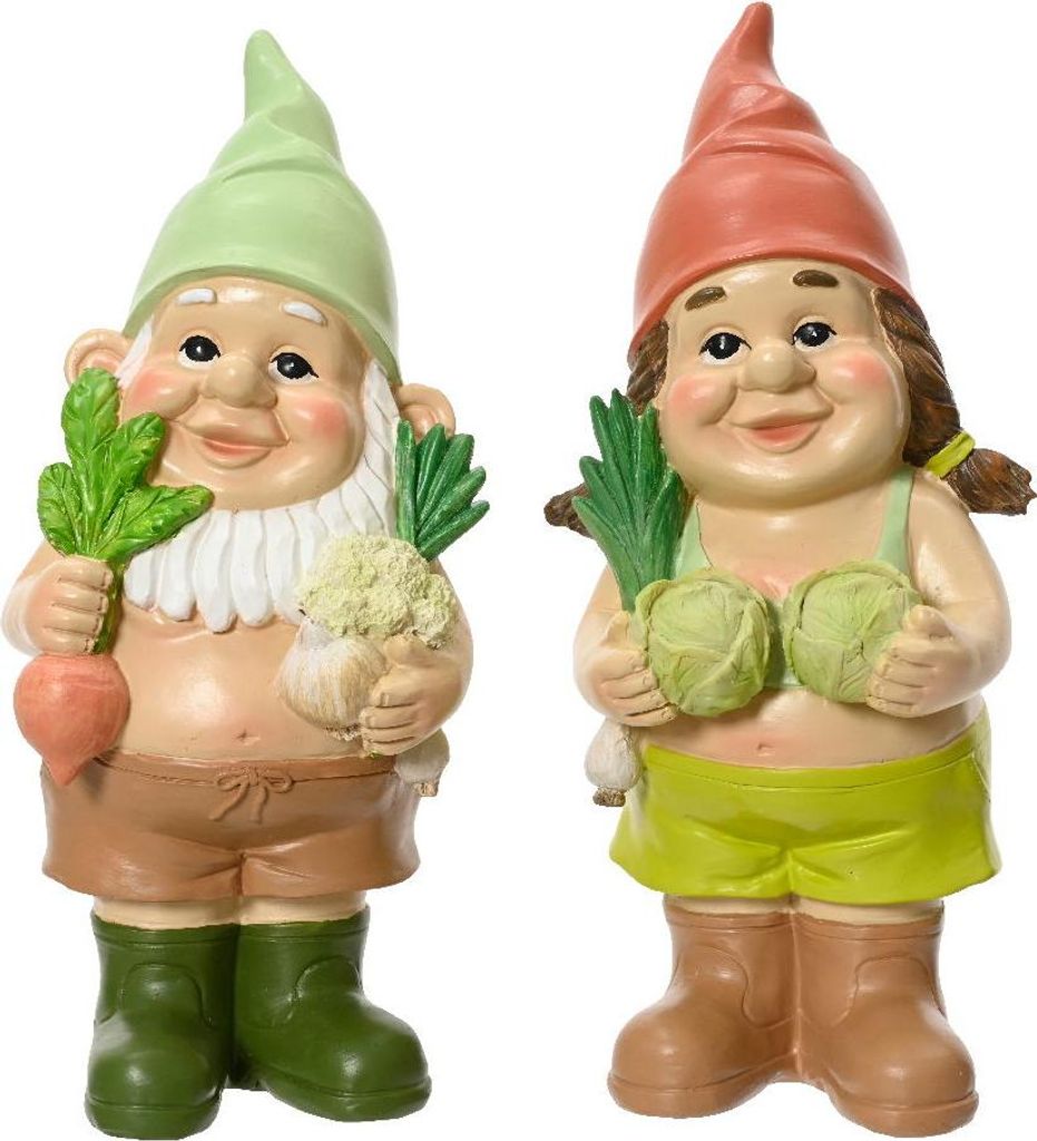Gartenzwerg mit Gemüse 2 Stück Decoris