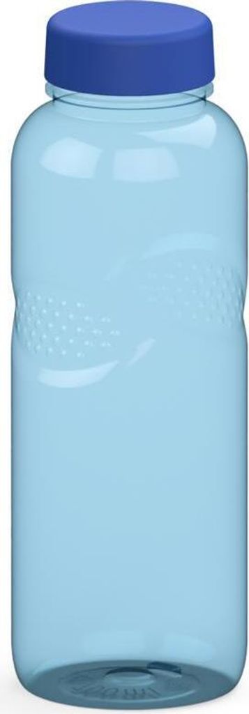Trinkflasche Carve 'Refresh' 700 ml - BPA frei und auslaufsicher Wasserflasche für Schule, Sport und Freizeit - transparent-blau/blau