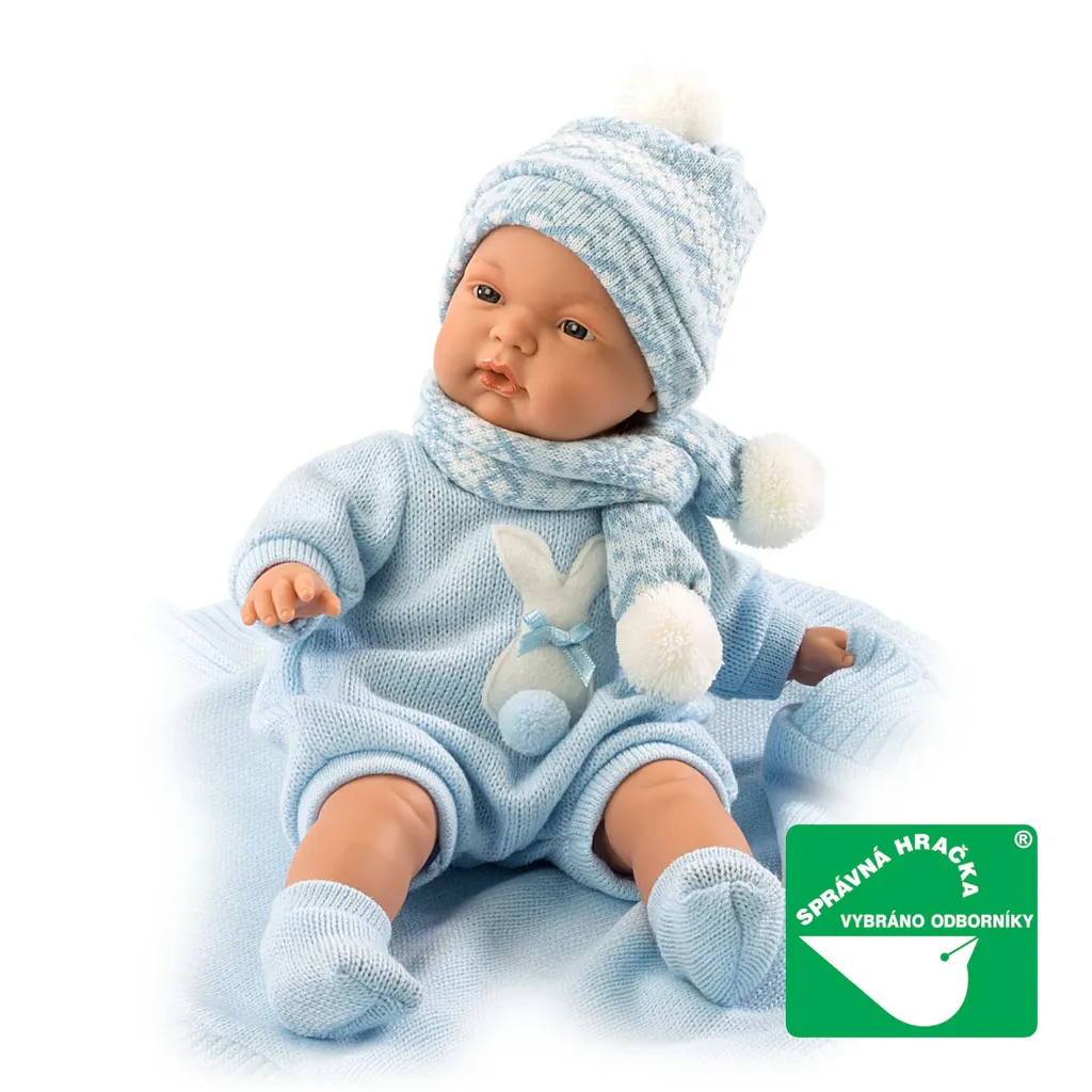 Llorens Joel Lloron 38 cm - Bébé en Vinyle Souple et Tenue Bleue