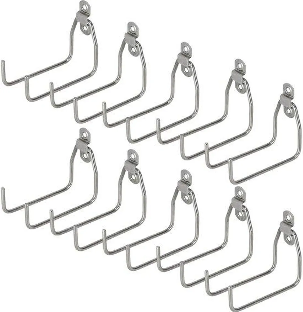 Patères murales inox lot de 10 pour charges lourdes 15kg format 120x55mm