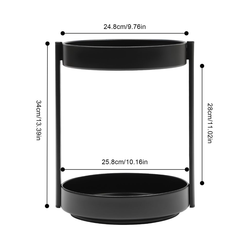 2 Etagen Gewürzregal 360° drehbar stehend rund Metall Produktbild 2