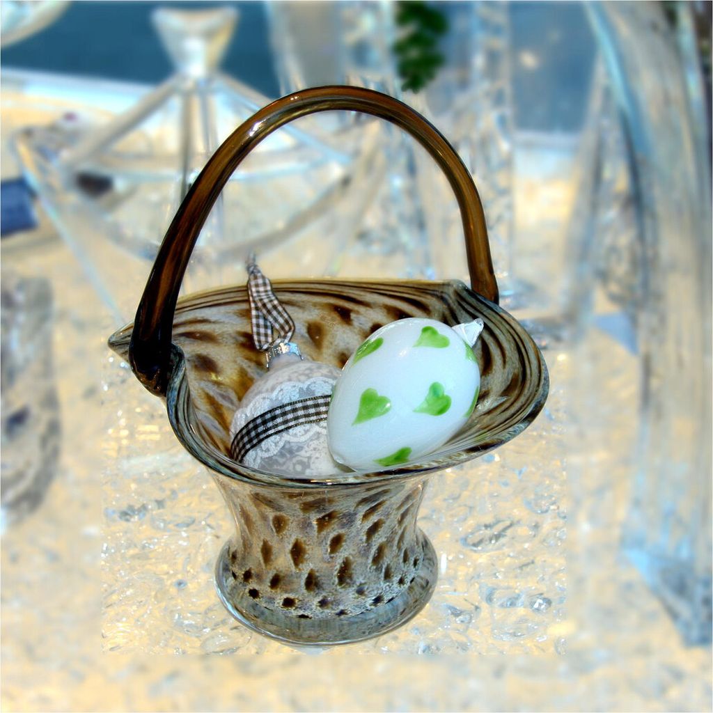 Glaskörbchen Pavel 23cm braun