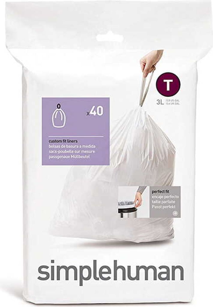 Simplehuman - Müllsack Code T 3 Liter Packung mit 40 Stück