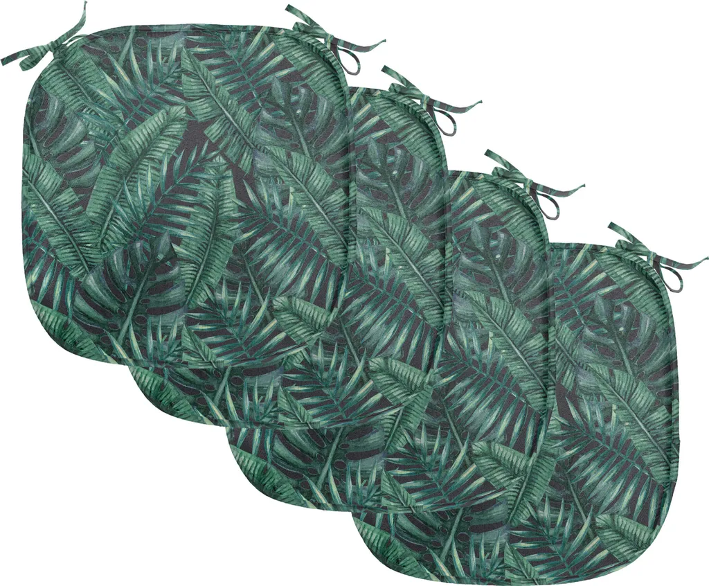 Coussin Chaise Anti-Glisse et Imperméable 40x40 cm Tropical Lot de 4
