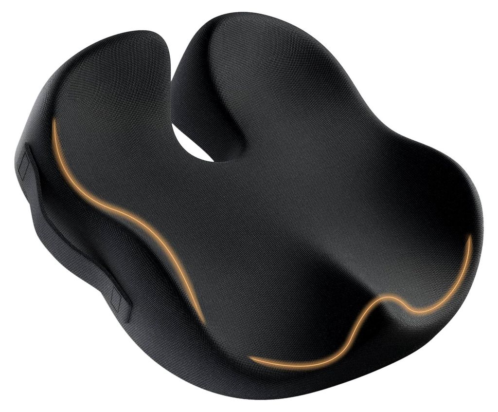 Orthopädisches Sitzkissen für Bürostühle, Ergonomisches Steißbeinkissen aus Memory Foam, Steißbein Sitzkissen mit Gleichmäßiger Druckvertei...
