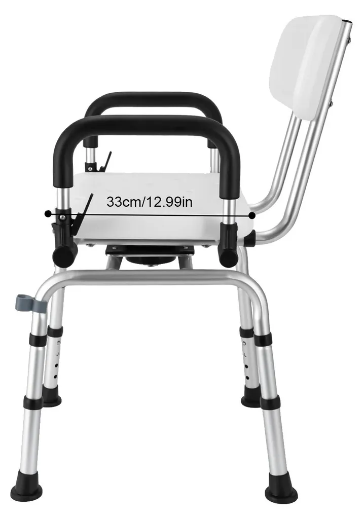 Évitez les chutes en douche avec ce siège pivotant réglable argent