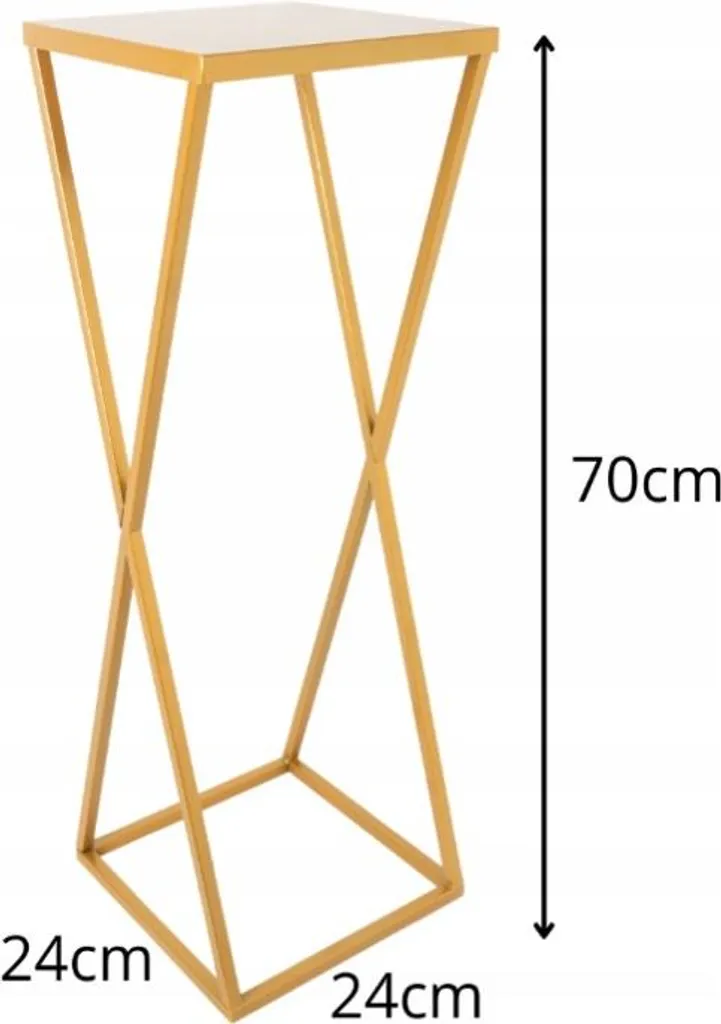 Support de Pot de Fleurs Design Loft Doré - Structure Acier 70cm - 2