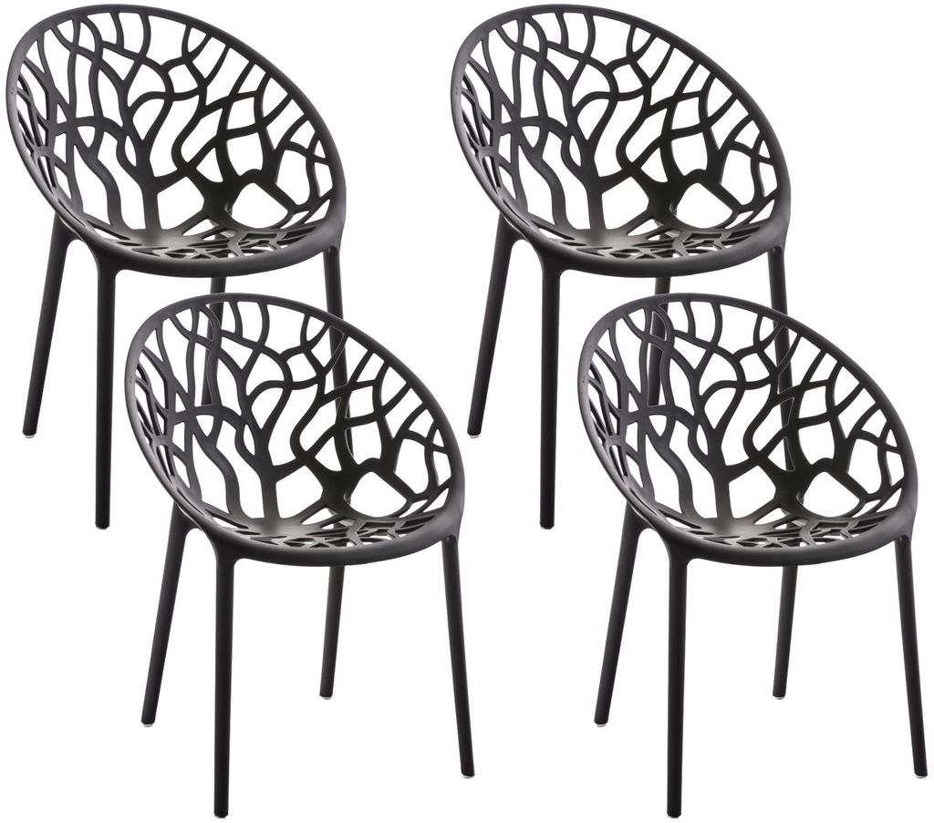 CLP 4er Set Gartenstühle Hope mit Lehne stapelbar Produktbild 