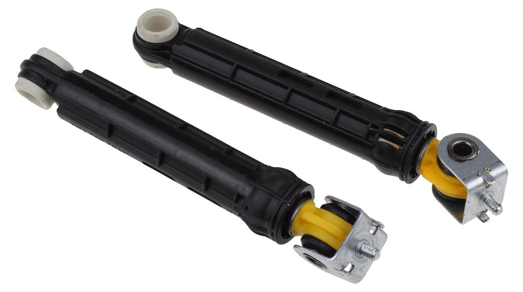 Two washing machine shock absorbers are shown against a white background.