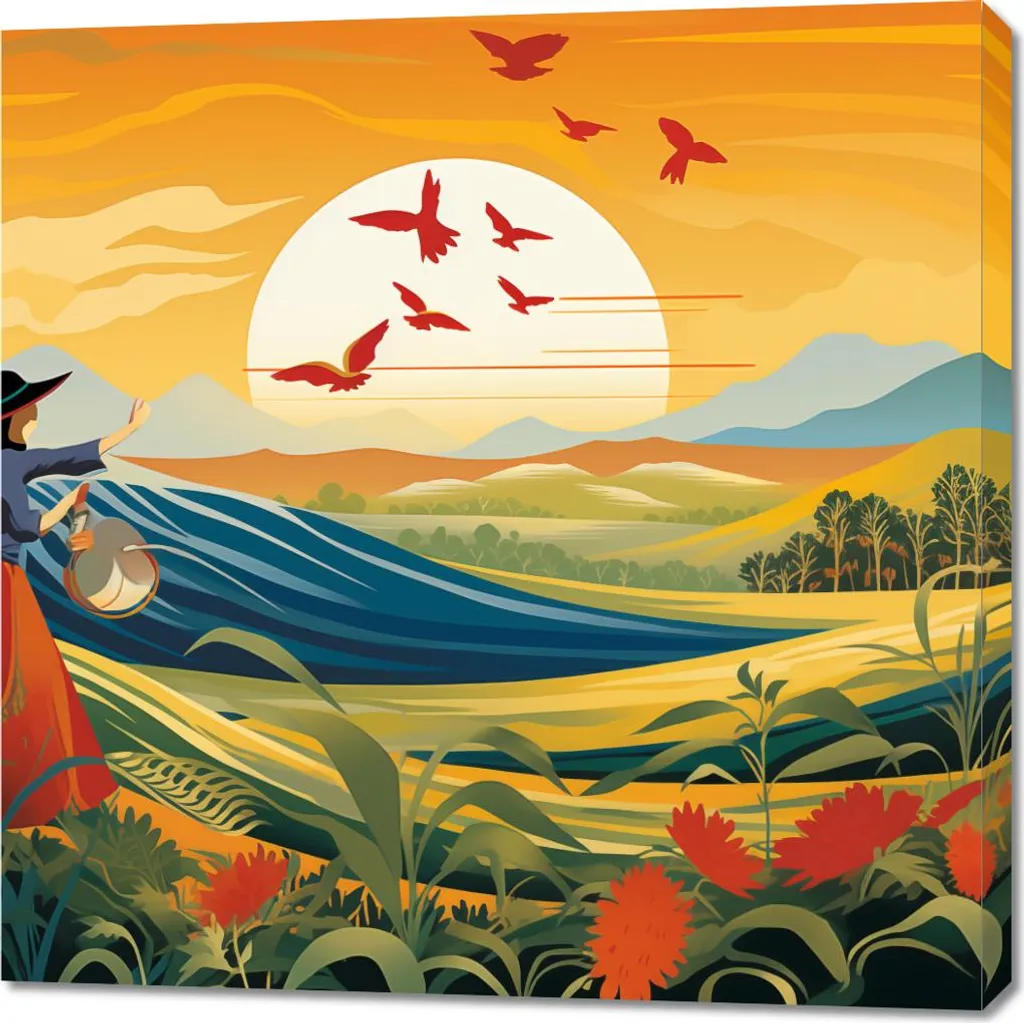 Quadro 90x90 cm La semplicità della vita rurale
