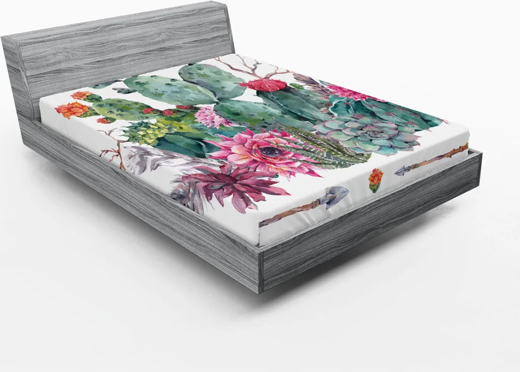 Drap-housse 180x200 cm anti-plis et doux motif bohème aquarelle