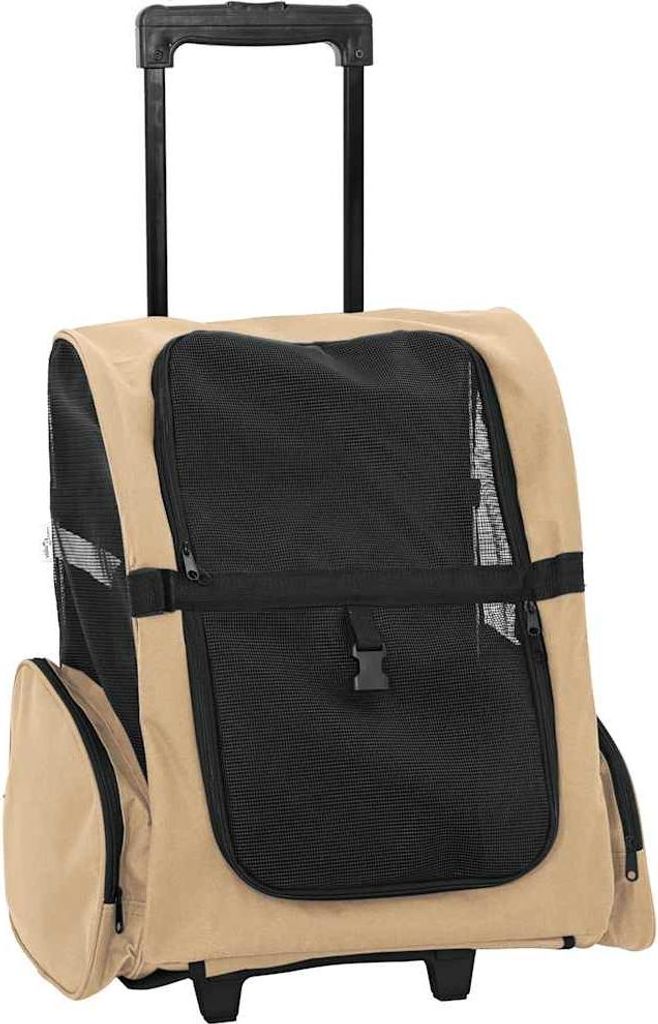 vidaXL Trolley per animali domestici 3 in 1 Colore sabbia Immagine del prodotto 