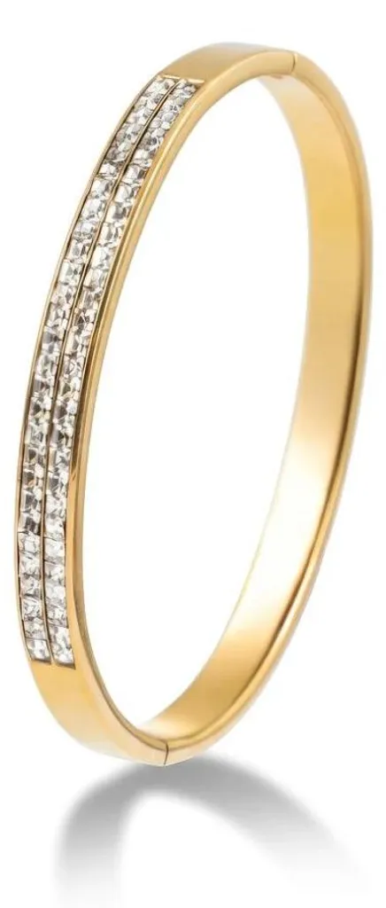 Bracelet Anti-Ternissement Nyra Plaqué Or et Cristaux Longue Durée
