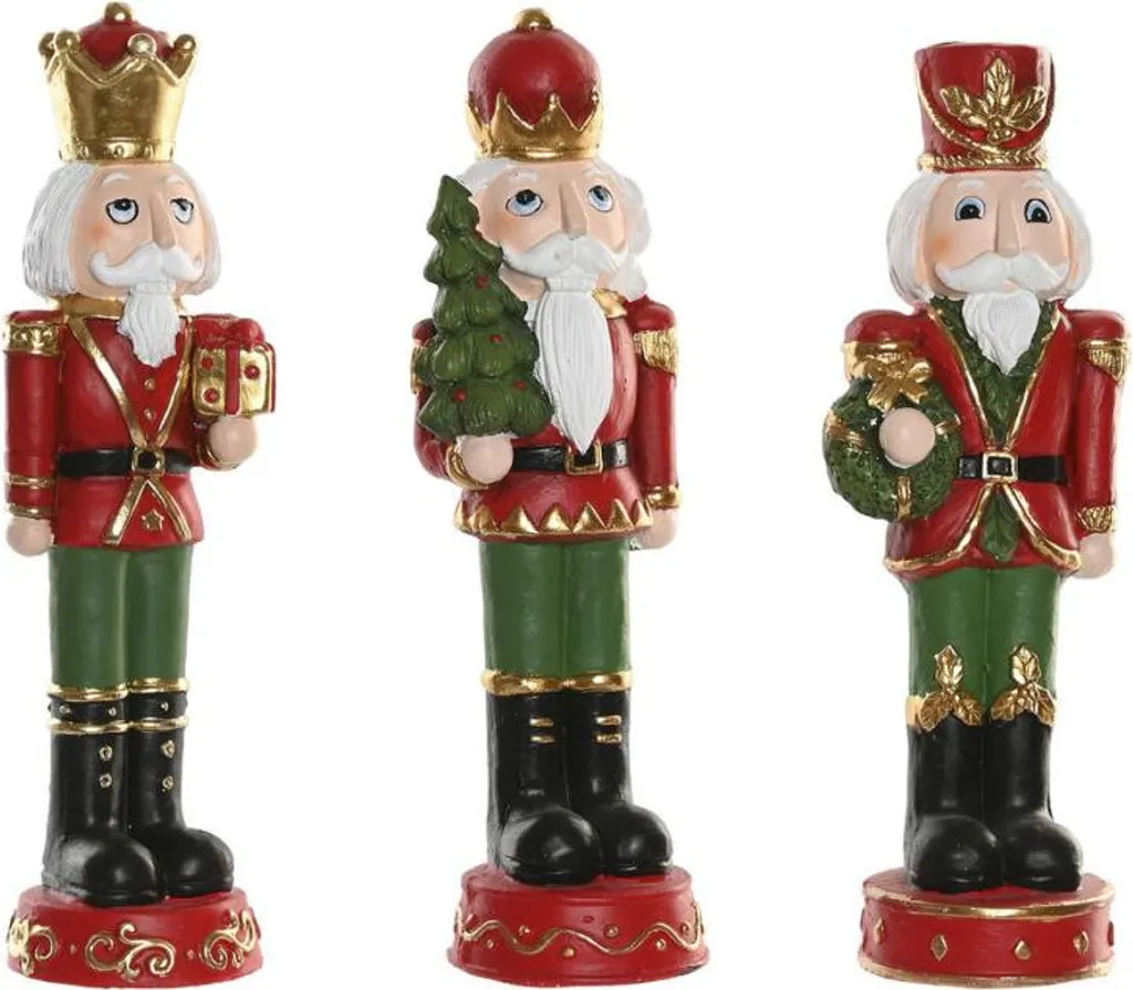 Casse-noisette Home ESPRIT Coloré 14x13x48 cm - Lot de 3 Figurines Noël