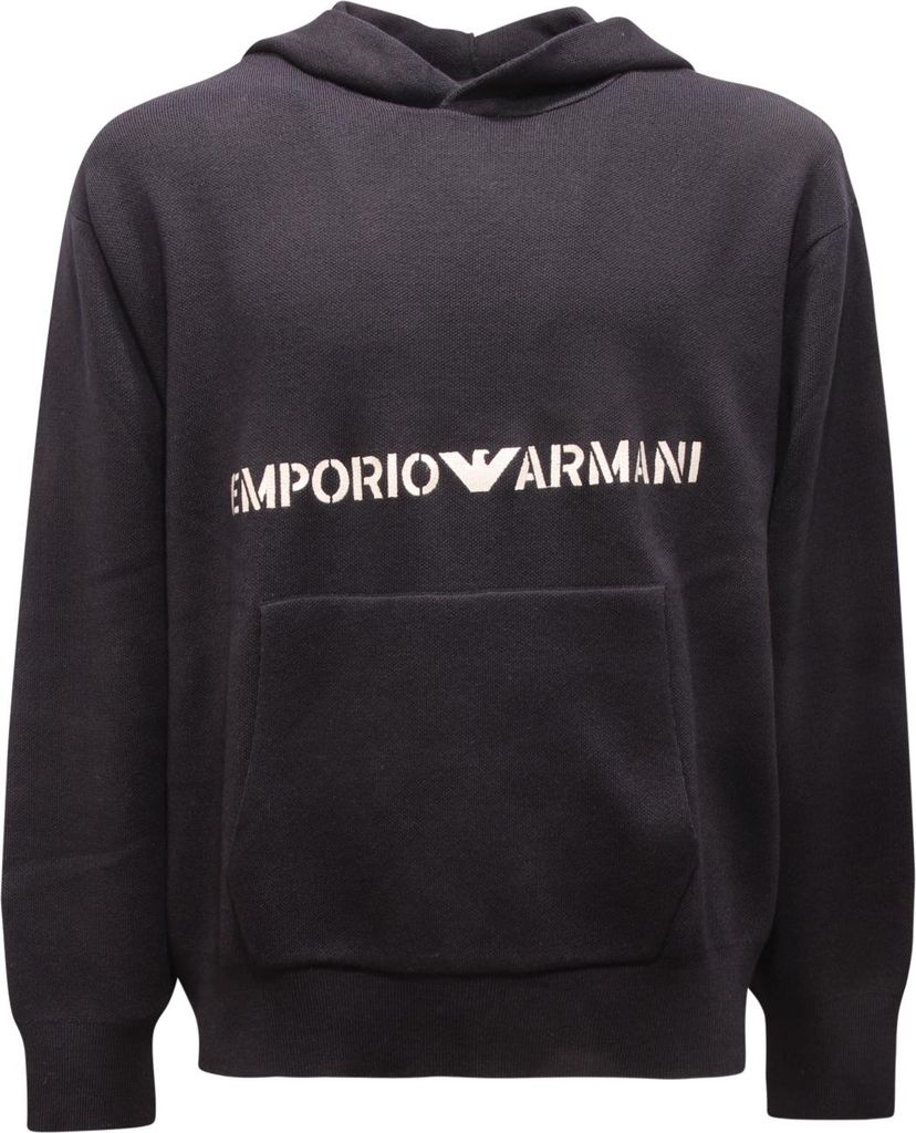 2269Az Maglione Uomo Emporio Armani Man Wool Blend Sweater Blue