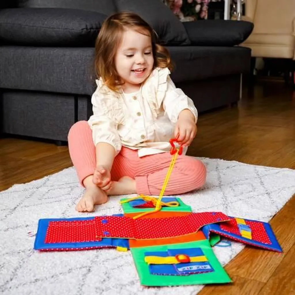 Planche d'activités Zip-Zip Busy Board - Jeu de manipulation bébé en bois