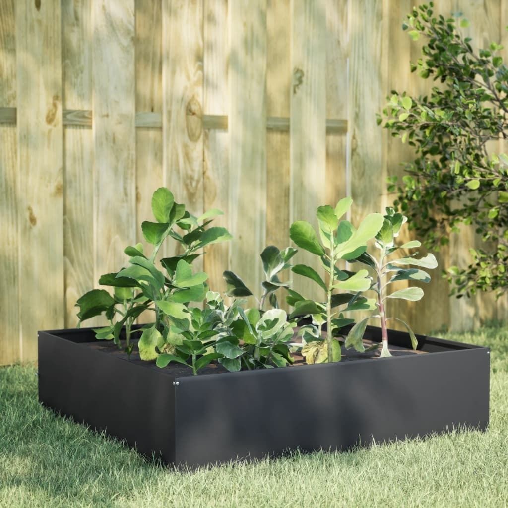 Maison Exclusive - Hochbeet Anthrazit 100x100x25 cm Stahl