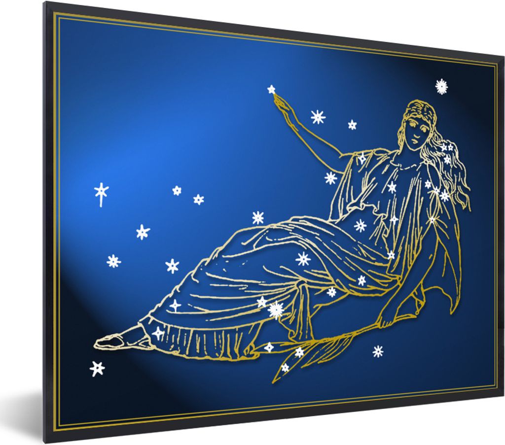 MuchoWow Gerahmtes Poster Sternbild - Sterne - Jungfrau 40x30 cm - Poster mit Schwarzem Bilderrahmen Wandposter Rahmen Foto Bilder - Kunstposter ...