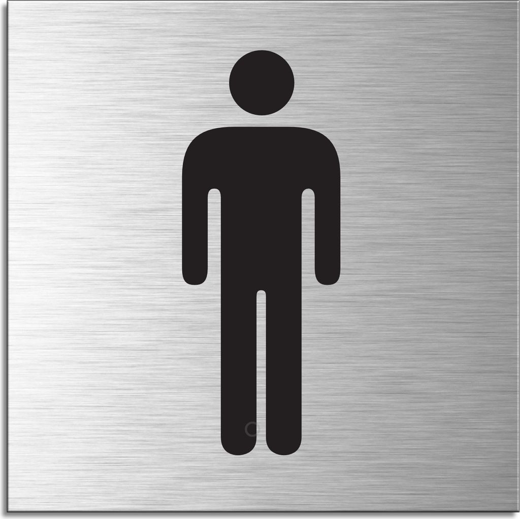 Schild - Herren Toilette | Türschild 120 x 120 mm Aluminium selbstklebend