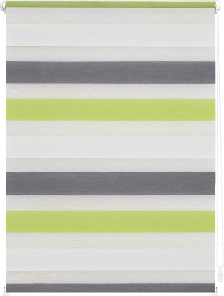 Duo-Rollo Klemmfix, ohne Bohren, Bunt Grün - Grau - Weiß 60 x 150 C