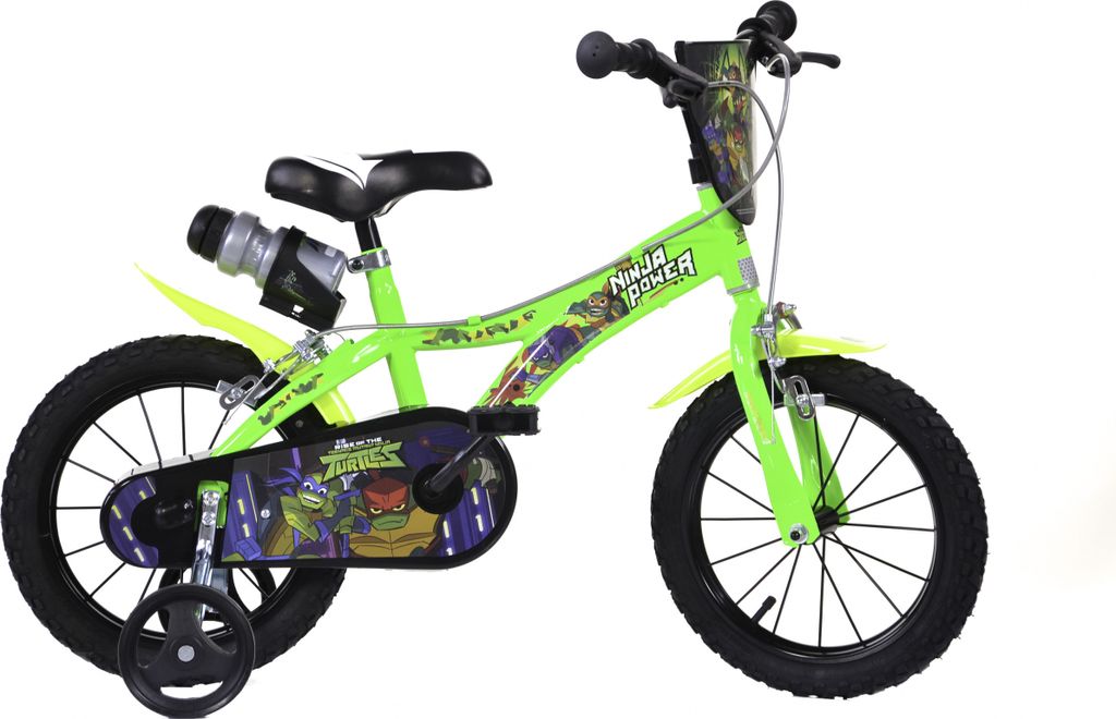 Dino Kinderfahrräder Jungen Ninja Turtles 16 Zoll 27 cm Junior Felgenbremse Grün
