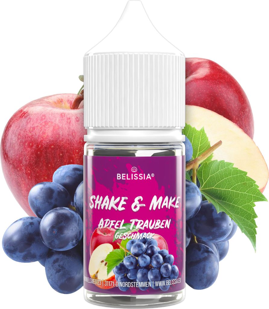 Belissia Shake and Make Apfel-Traube Refill - 30 ml hochdosiertes Lebensmittelaroma - zum Nachfüllen - Für Backen, Speisen, Getränke, Shakes, DI...