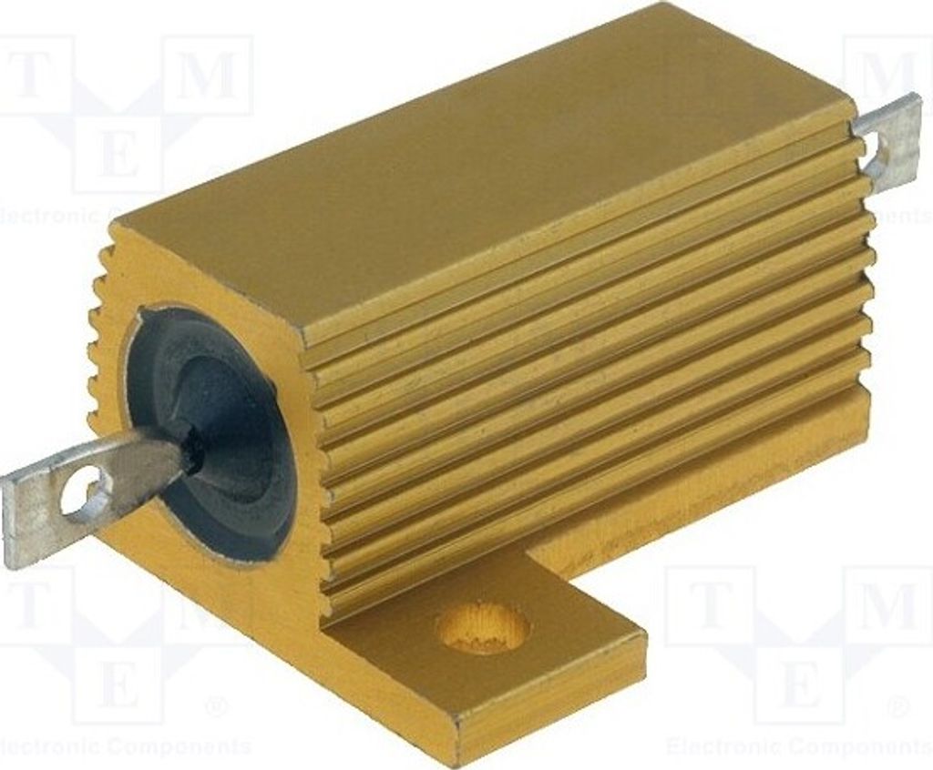 1x Widerstand: Drahtwiderst mit Radiator schraubbar 220mΩ 25W HS25-0R22J Widerstände