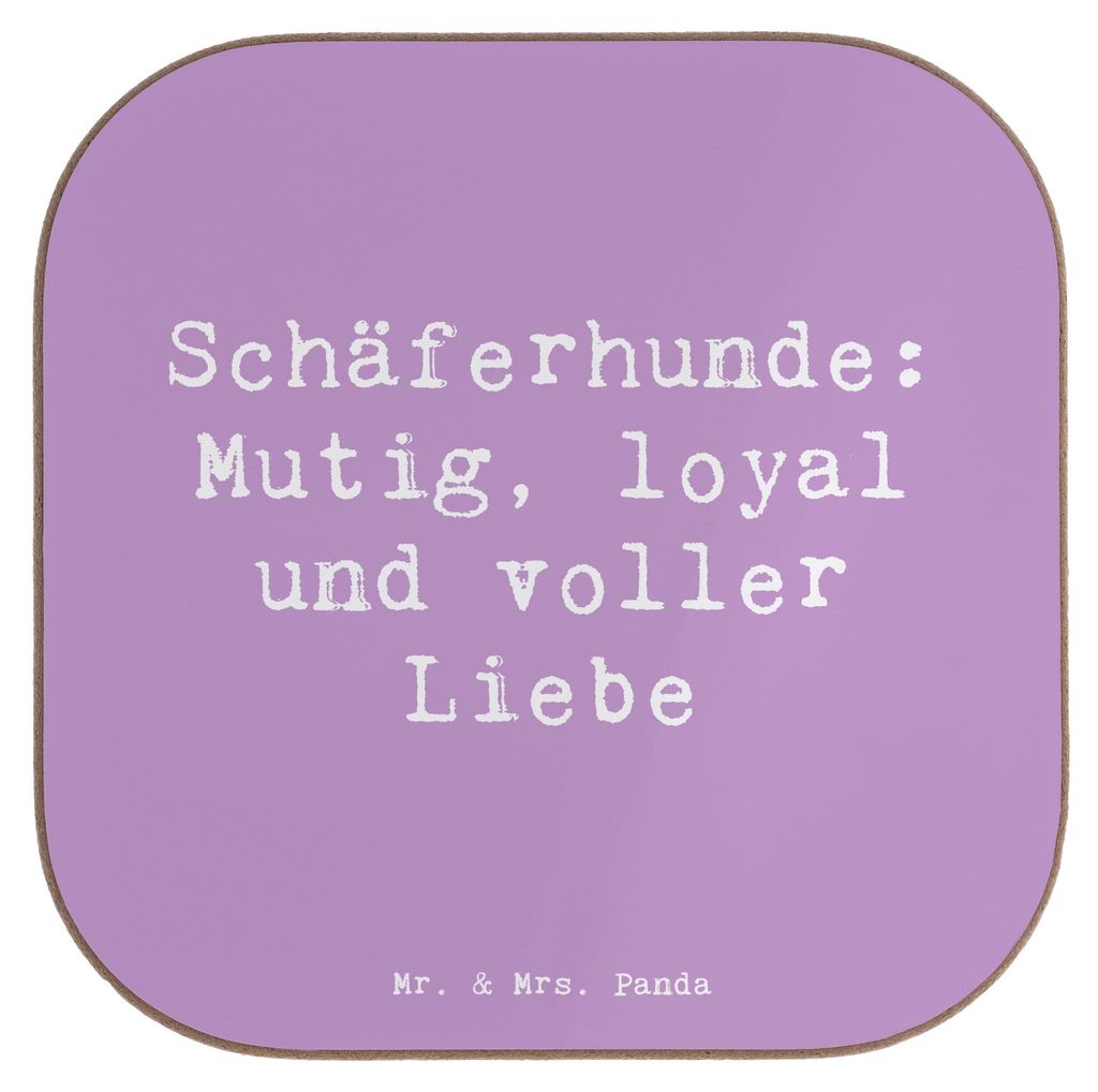 Mr. & Mrs. Panda Untersetzer Glas Spruch Schäferhunde Freundschaft - Lavendeltraum - Geschenk, Gläser, Hütehund, Tassen, Coaster, aktiver Hund, ...