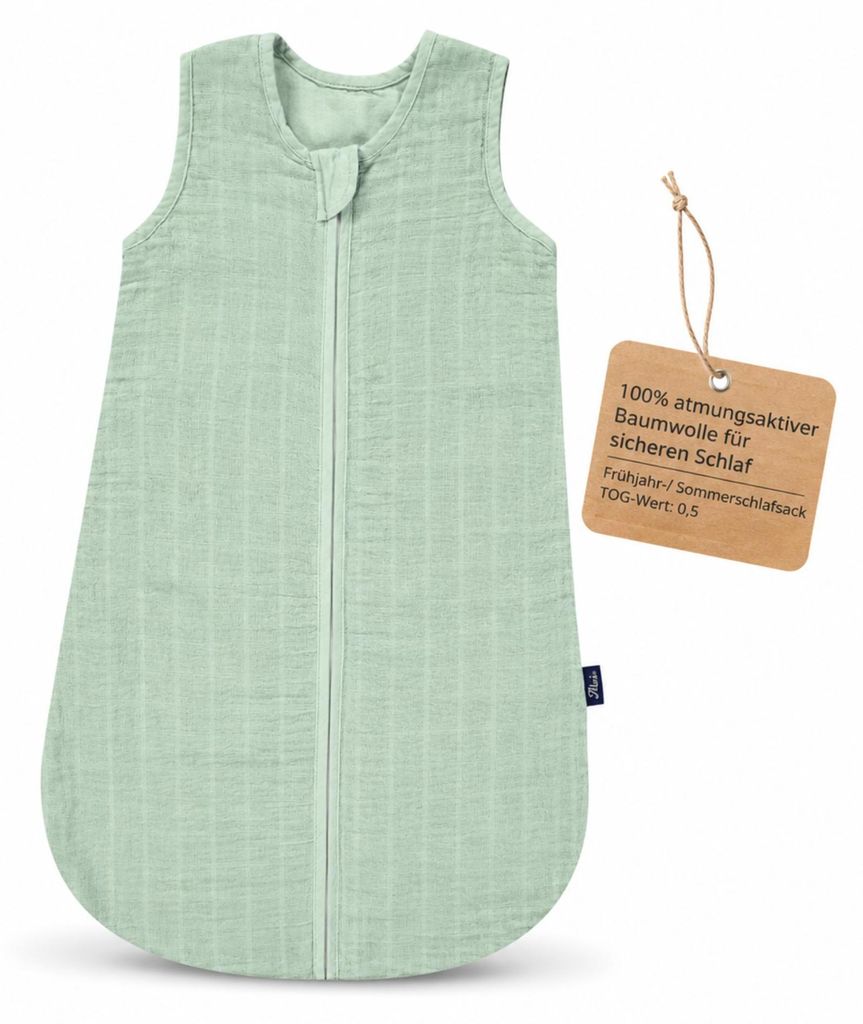 Alvi Babyschlafsack TOP Serie 100% Baumwolle Frühjahr/Sommer TOG 0,5 für warme Nächte