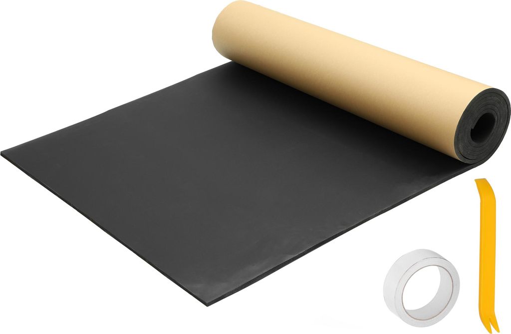 1 Satz 314mil 8mm 16,36 Quadratfuß Auto-Schalldämmmatte mit Roller-Entfernungswerkzeug Geschlossener Zellenschaum Hitzeschildmaterial für Motorh...